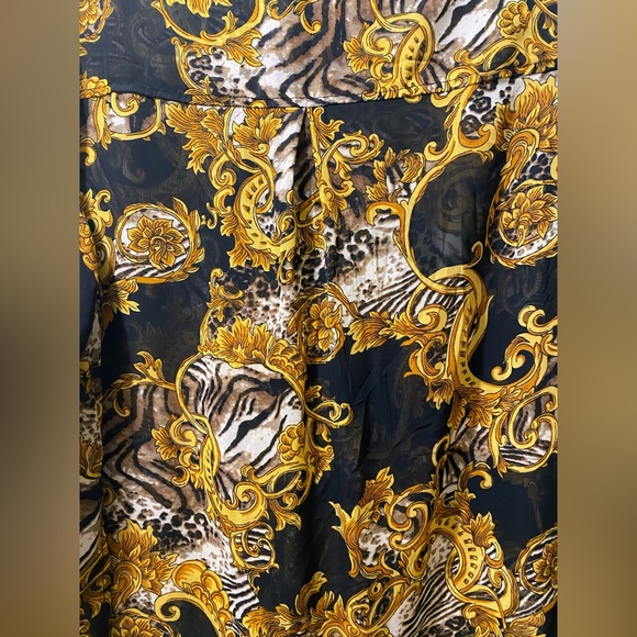 Sold🛑Jordan~ Women’s Multi Gold/Black Floral Design Blouse, long sleeves, Size - Picture 5 of 8